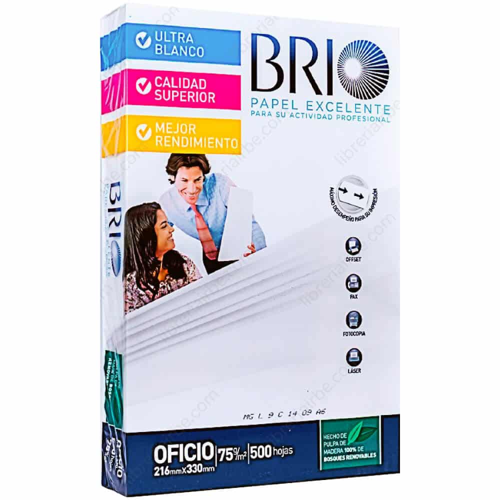 papel bond oficio blanco 75 gr. Brio