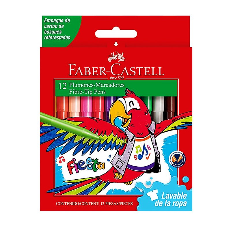 marcador 12 uni, de carton fiesta